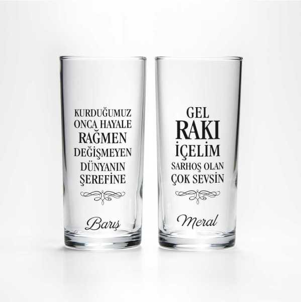 Gel Rakı İçelim 2'li Rakı Bardağı