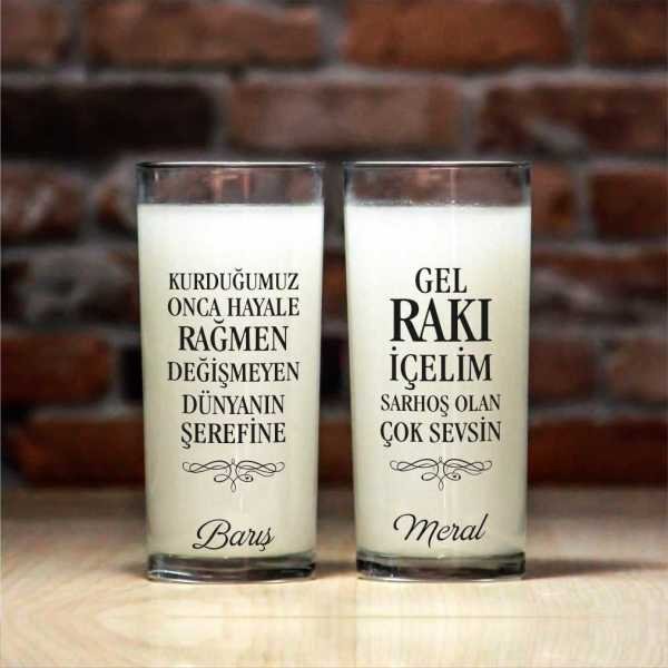 Gel Rakı İçelim 2'li Rakı Bardağı