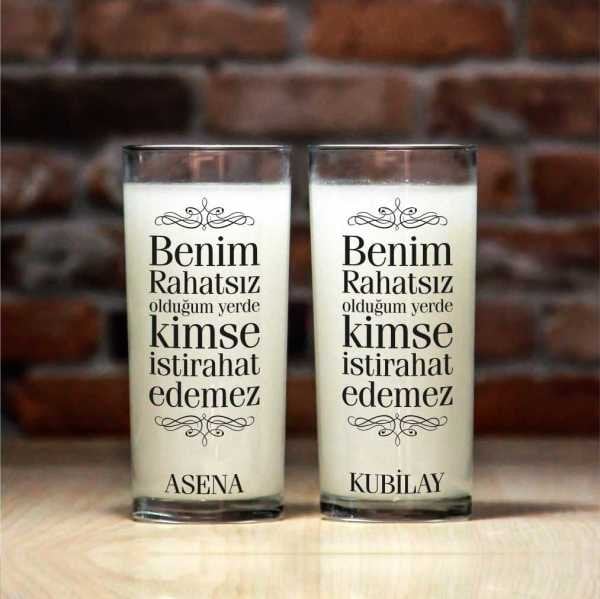 Benim Rahatsız Olduğum Yerde 2'li Rakı Bardağı