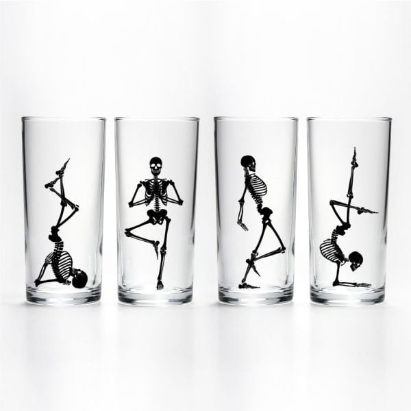 Yoga Skeleton - 4'lü Rakı Bardağı