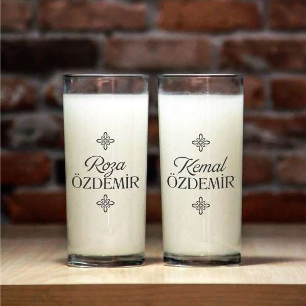 Kişiye Özel İsim Baskılı İkili Rakı Bardağı