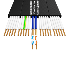 20x0.75 + 2Px(2x0.50) mm2 Örgülü Standart Yassı Kablo