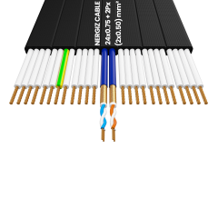 24x0.75 + 2Px(2x0.50) mm2 Örgülü Standart Yassı Kablo