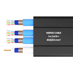 3xCAT6 + RG6 Özel Tasarım Data & Koaksiyel Yassı Kablo