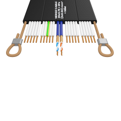 20x0.75 + 2Px(2x0.50) mm2 + ÇH Halatlı Bükümlü Seri Haberleşmeli Yassı Kablo