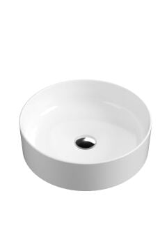 Aqua Bagno Bianzo Tezgah Üstü Çanak Lavabo, Batarya Deliksiz, 42 Cm Beyaz