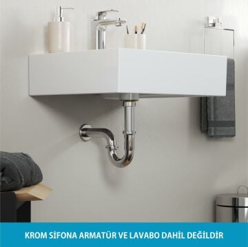 Aqua Bagno Basic Metal sifon-süzgeç Dahil -Parlak Krom  - 32 mm çıkış ucu