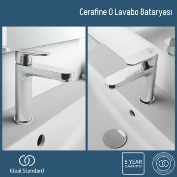 Cerafine O Grande Lavabo Bataryası-Chrome-Sifon Kumandasız