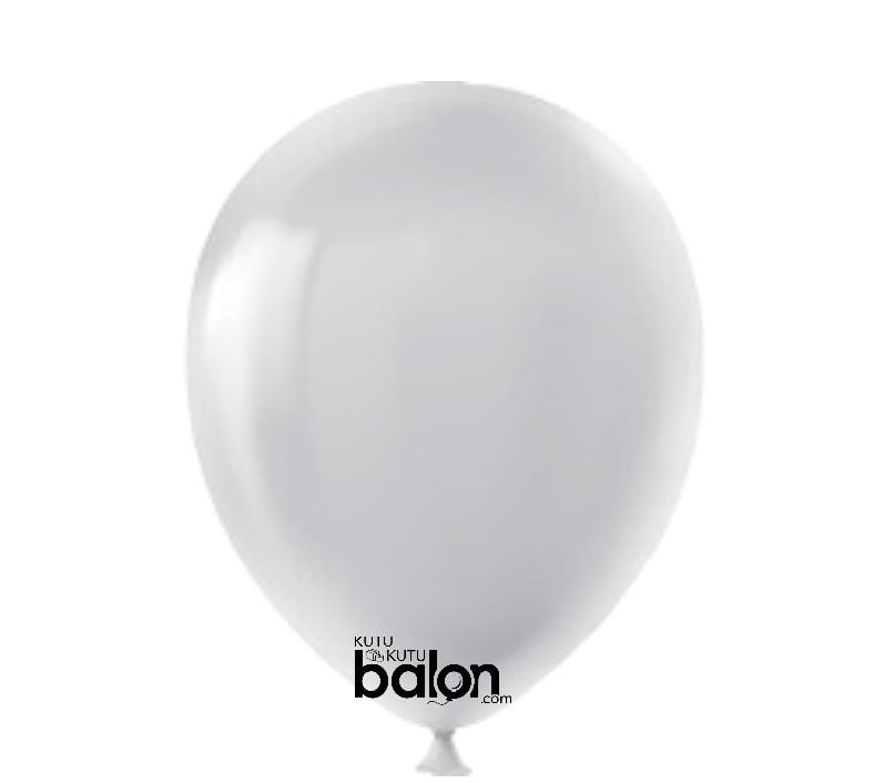 Kutu Kutu Balon Pastel Gri 100'lü 12 ''