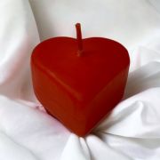Yüzen Mum Kalp Model - Kokusuz - Tekli - Kırmızı Renk - 9*2 cm