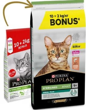 Pro Plan Sterilised Kisirlaştirilmiş Kediler Için Somonlu Kedi Mamasi 10Kg+2Kg