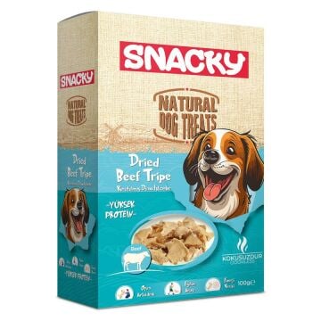 Snacky Kurutulmuş Dana İşkembe Köpek Ödül Maması 100 gr