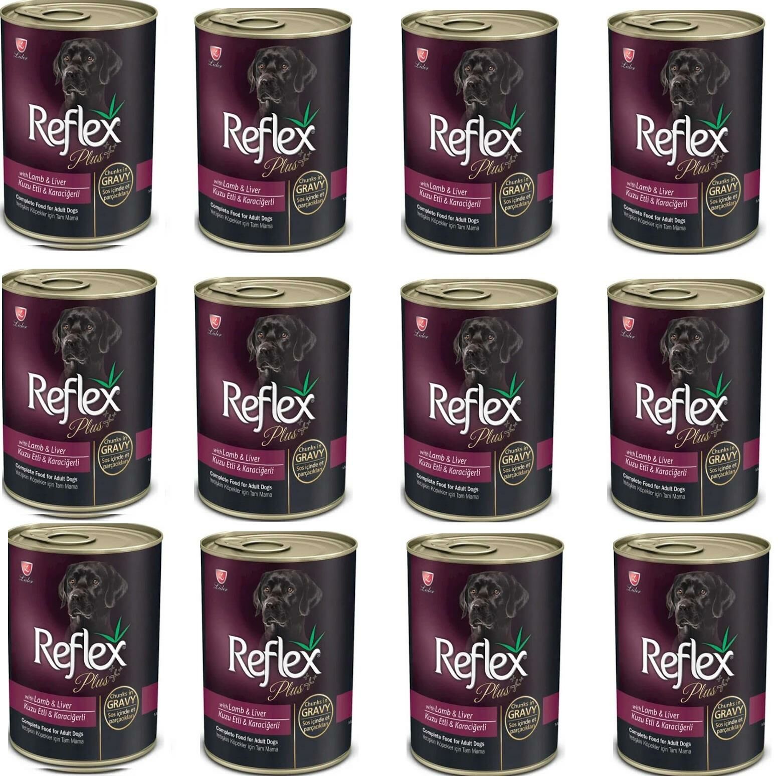 Reflex Plus Gravy Kuzu Etli & Karaciğerli Konserve Yetişkin Köpek Maması 415 Gr X 12 Adet