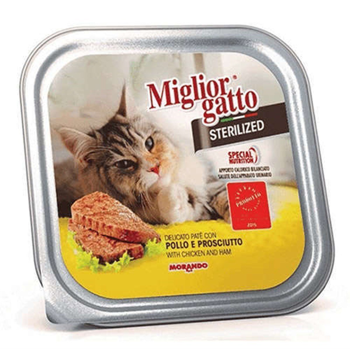 Miglior Gatto Sterilized Tavuklu Ve Jambonlu Kısırlaştırılmış Yetişkin Kedi Konservesi 100 Gr