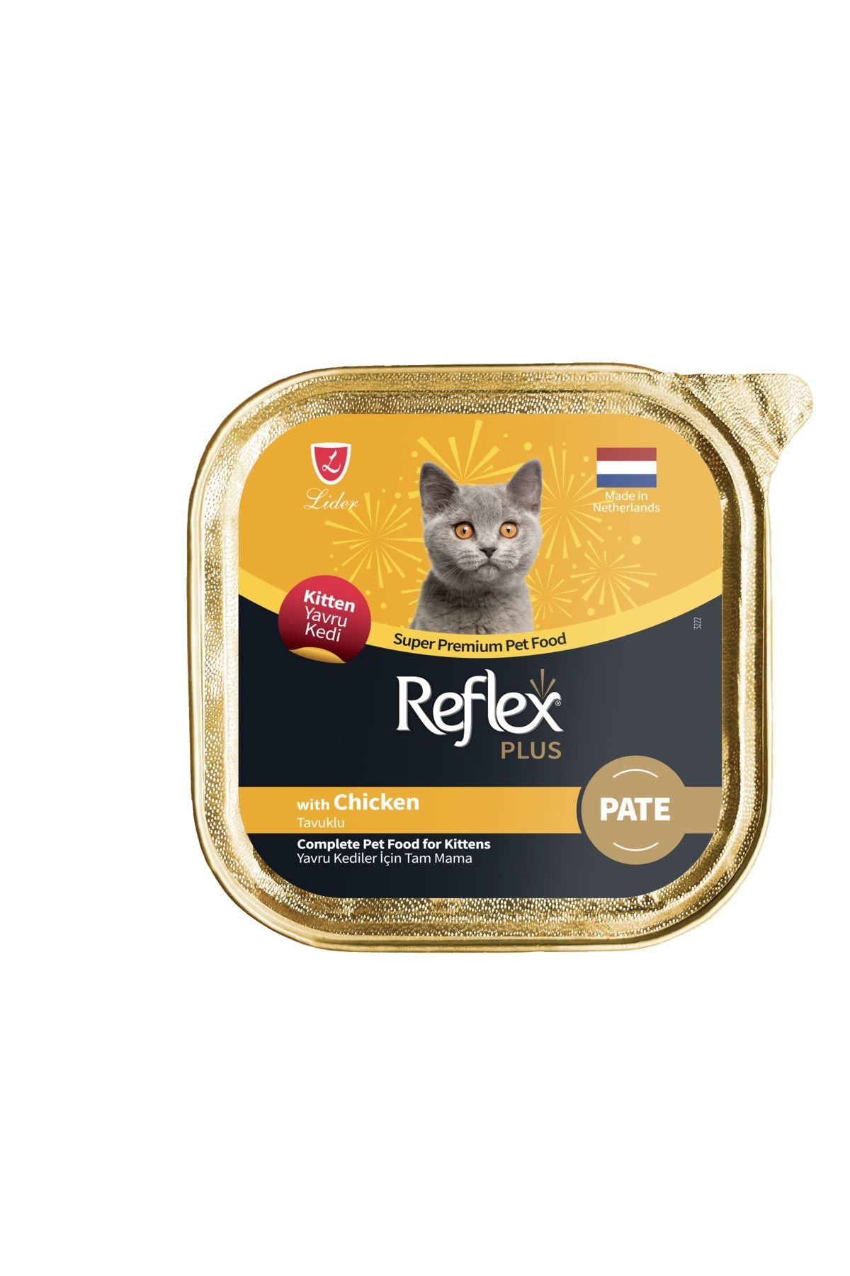 Reflex Plus Alu Tray Tavuklu Kıyılmış Pate Yavru Kedi Yaş Maması 85 Gr