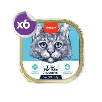 Wanpy Alutray Ton Balıklı ve Tavuklu Pate Yetişkin Kedi Konservesi 6x40gr