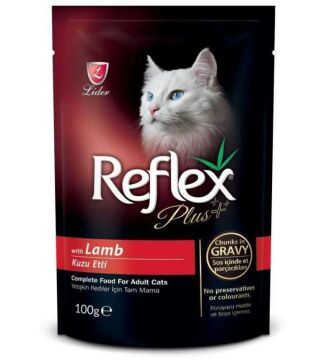 Reflex Plus Kuzu Etli Soslu Pouch Yetişkin Kedi Yaş Maması 100 G