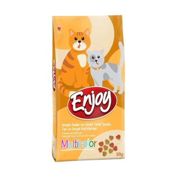 Enjoy Multicolor Renkli Tavuklu Yetişkin Kedi Maması 10kg