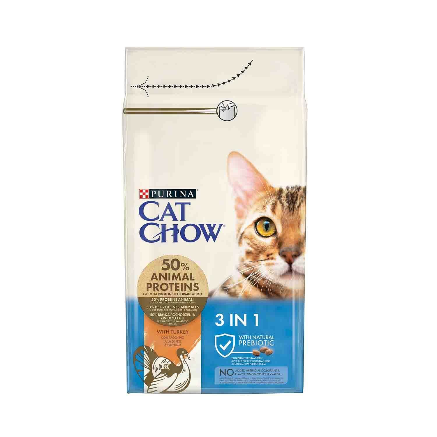 Purina Cat Chow Feline 3in1 Hindili Yetişkin Kedi Maması 1,5 Kg