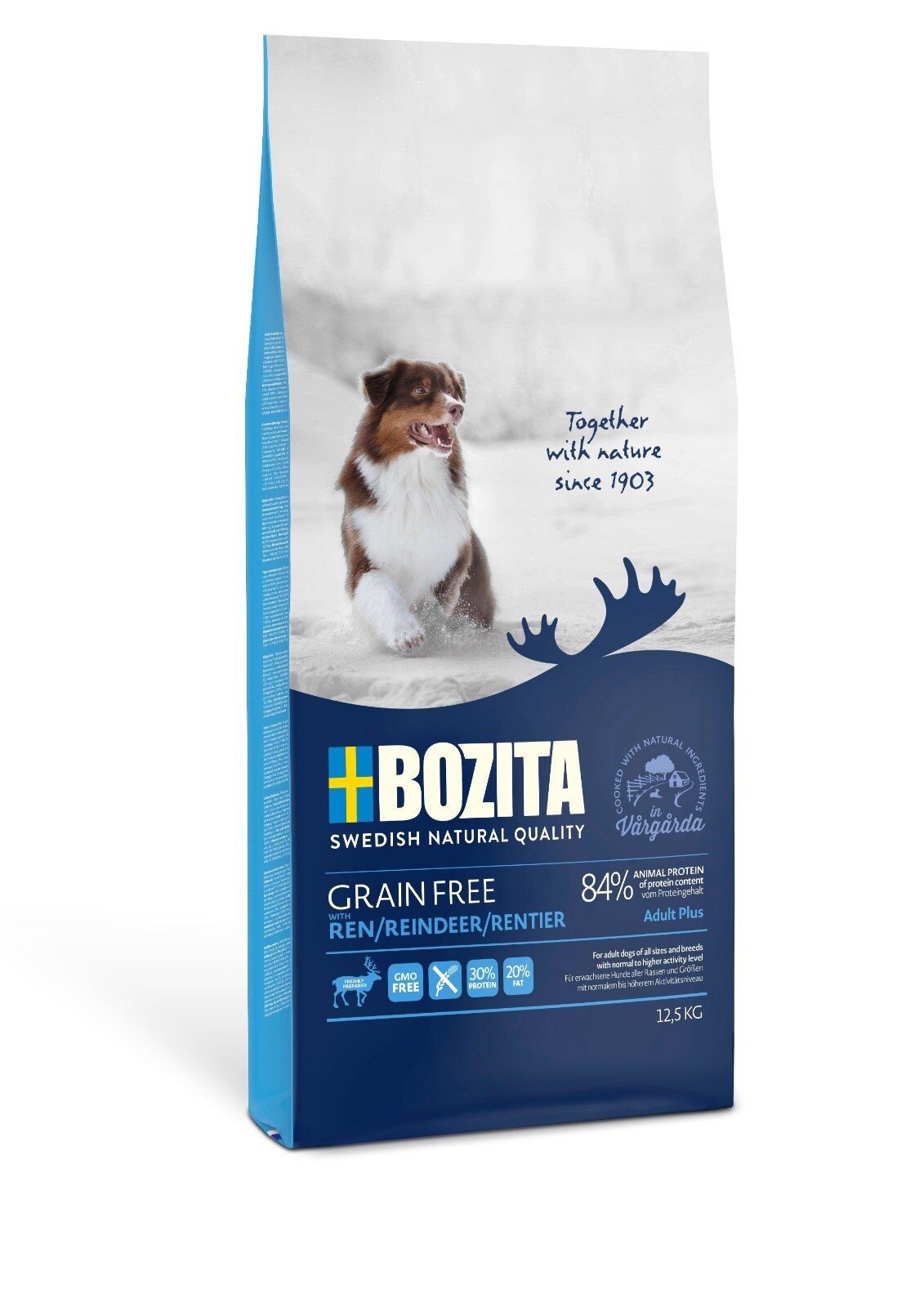 Bozita Tahılsız Ren Geyiği Etli Köpek Maması 12.5 Kg