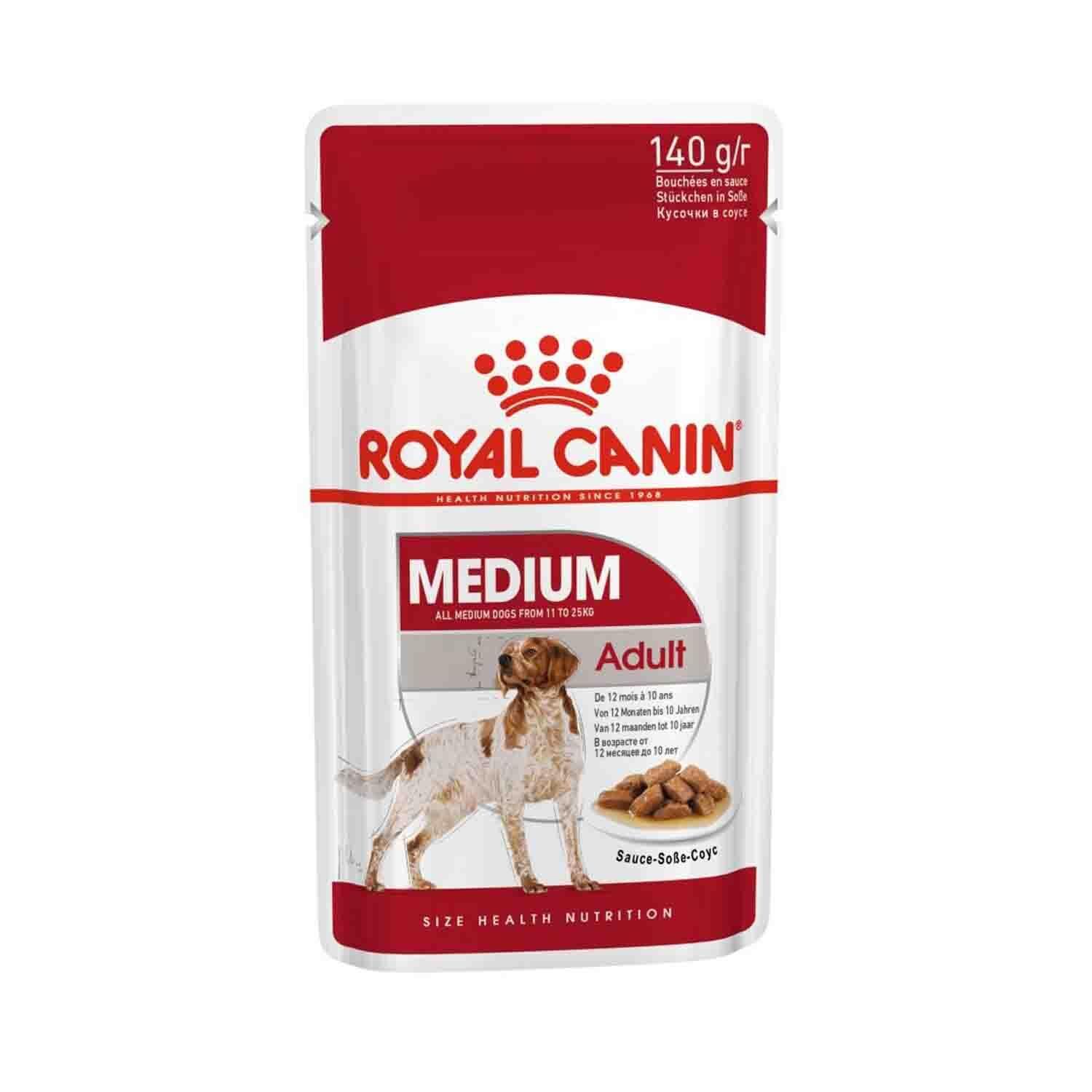 Royal Canin Medium Adult Orta Irk Yetişkin Köpekler İçin Parça Etli Yaş Mama 140 Gr * 10 Adet