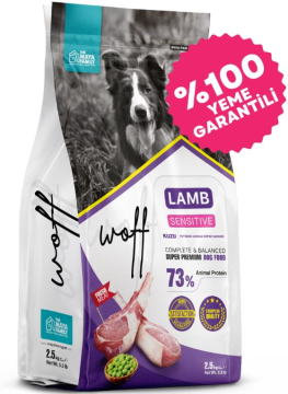 Woff Super Premium Sensitive Lamb Hassas Deri Yapılı Köpekelr İçin Kuzu Etli Yetişkin Köpek Maması 2.5 Kg