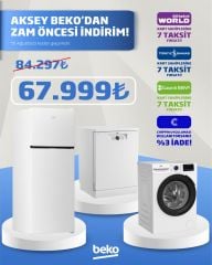 Beko 970477 Buzdolabı BM 4144 4 Programlı Bulaşık Makinesi CMXD 9100 CM 9 Kg 1000 Devir Çamaşır Makinesi Set