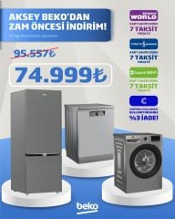Beko 670475 MI Buzdolabı BM 4144 OK I 4 Programlı Bulaşık Makinesi CMXD 9120 S 9 Kg 1200 Devir Çamaşır Makinesi Set