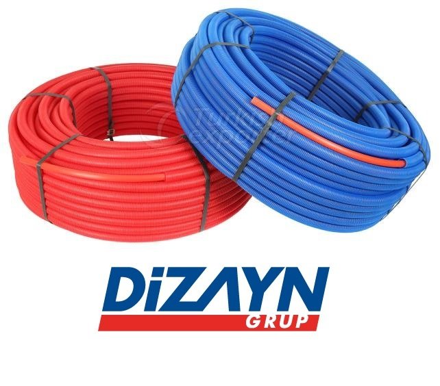 Dizayn PEX Elastica 16*2 Kılıflı Mobil ve Yerden Isıtma Borusu 100 Metre Mavi