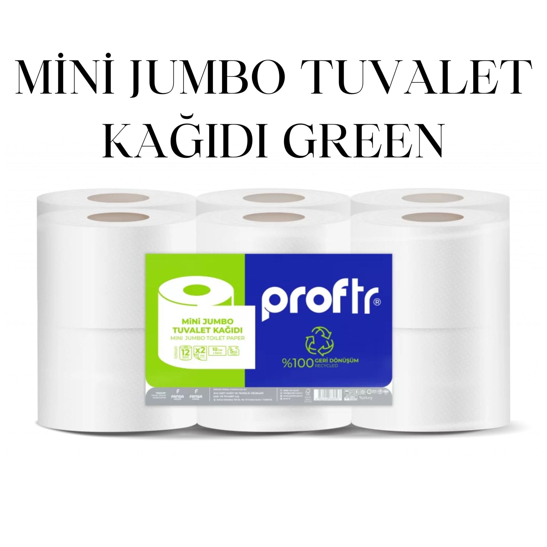 PROF TR GREEN MİNİ JUMBO TUVALET KAĞIDI 3,0 KG *12