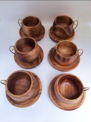 FİNCAN KUKSA BARDAK TABAKLI 6 LI SET