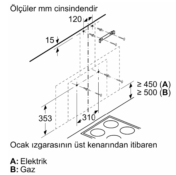 iQ300 Duvar Tipi Davlumbaz 90 cm Siyah Cam, LC95FCJ60T