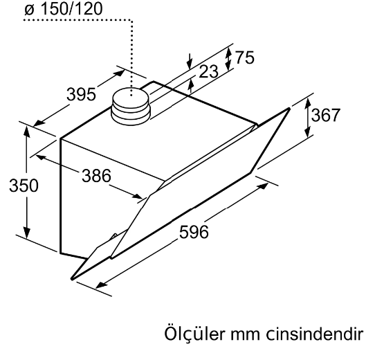 iQ300 Duvar Tipi Davlumbaz 60 cm Antrasit Gri,LC65KAJ70T