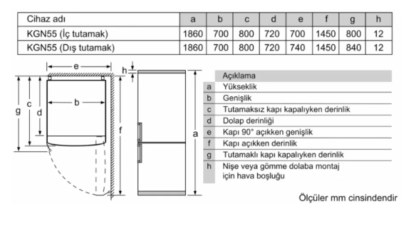 iQ300 Alttan Donduruculu Buzdolabı 186 x 70 cm Kolay temizlenebilir Inox - KG55NVIE0N