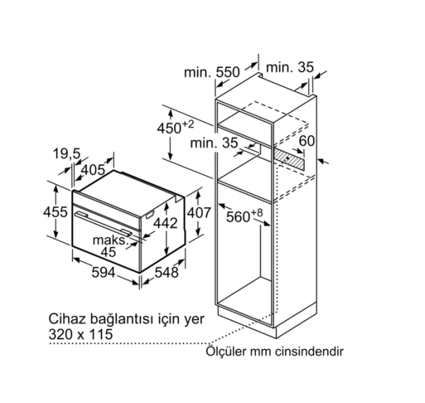 iQ700 Buharlı Fırın 60 x 45 cm Siyah