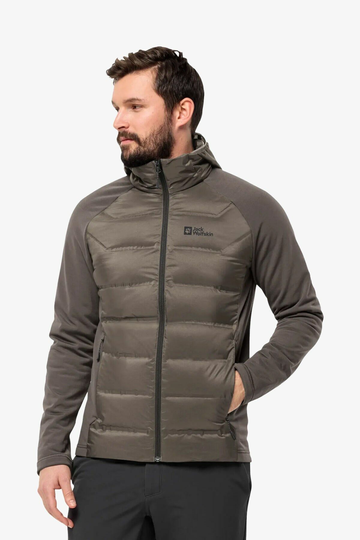 Jack Wolfskin Tasman Down Hybrid Erkek Mont Kahverengi