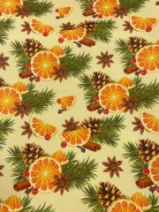 Portakal Tarçın Desenli Kumaş