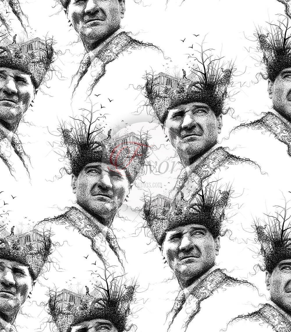 Atatürk Desenli Kumaş