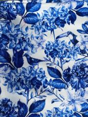 Mavi Şebboy Çiçeği Desenli Kumaş