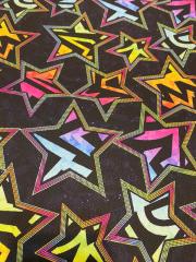 Neon Yıldız Desenli Kumaş