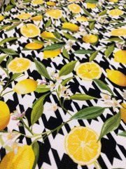 Ekose Limon Desenli Kumaş