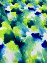 Yeşil Mavi Batik Desenli Kumaş