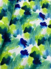 Yeşil Mavi Batik Desenli Kumaş