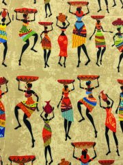 Afrikalı Kadın Desenli Kumaş