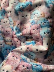 Kedi 3D Hayvanlar Desenli Kumaş
