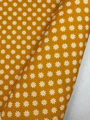 Sarı Beyaz Papatya Desenli Kumaş