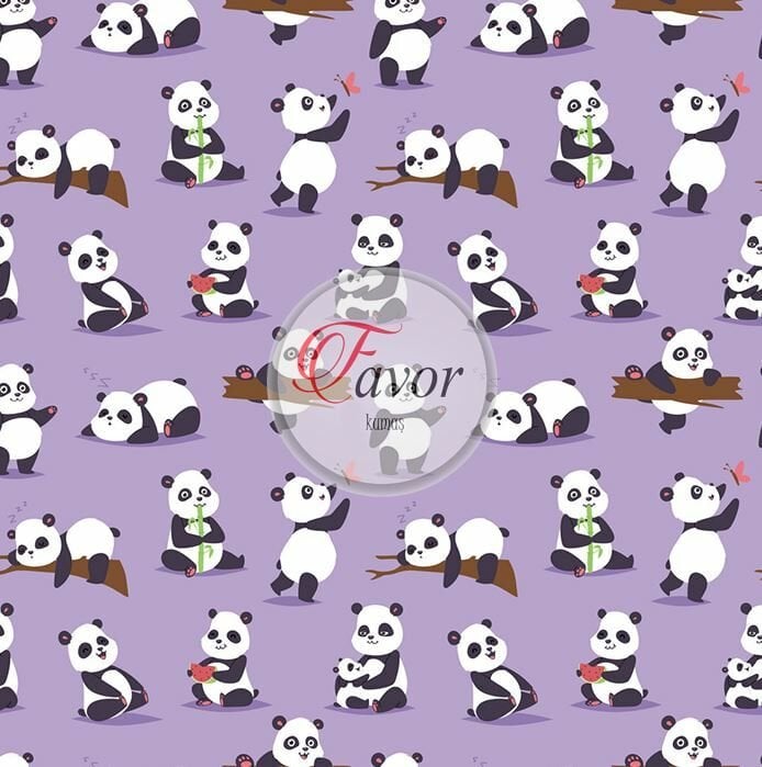 Panda Desenli Kumaş