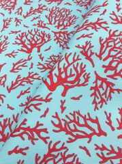Kırmızı Mercan Desenli Kumaş 3
