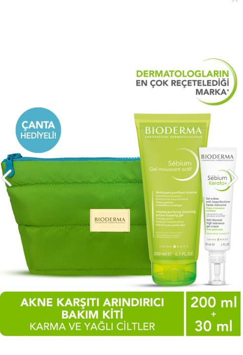 Bioderma Yağlı ve Akneli Ciltler için Akne Karşıtı Arındırıcı Bakım Kiti