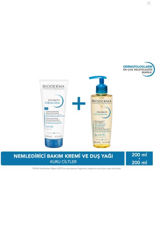 Bioderma Atoderm Cream Ultra 200 ml & Atoderm Shower Oil 200 ml